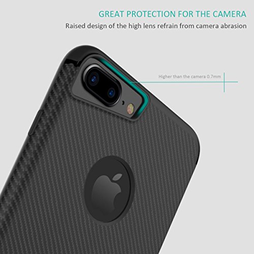 Funda iPhone 6 Negro   ivencase iphone 6s Silicona Anti-Ara  azos Suave TPU Carcasa Metal Stand  Fibra de Carbono  Silicona Funda para Apple iPhone 6   6S 4 7 