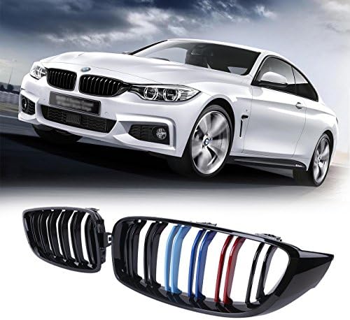 F32 F33 F36 Twin Blade M Colour Gloss Black Front Kidney Grill