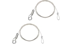 KINDPMA 2pcs Fil Suspension Cadre Câble Acier Galvanisé avec Tendeur et Crochet Fil Suspendu Câble en Acier Inoxydable pour Cadre Photo/Lumière/Cimaise/Miroir/Rideaux-1.5mm x 2m Chargé Max de 30KG