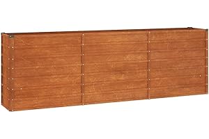 ‎VIDAXL vidaXL Hochbeet, Hochbeet für Garten Balkon Terrasse, Kräuterhochbeet zum Selber Bauen, Gemüsebeet Pflanzkübel aus Metall, Grau Cortenstahl