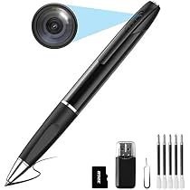 Telecamera Spia A Penna 1080p Con 64GB E Rilevamento Movimento – Mini Videocamera Nascosta Per Sicurezza E Riprese Segrete