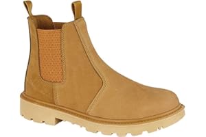 Grafters Mens Leather Safety Steel Chelsea Dealer Slip On Ankle Work Boots Shoes Size 6-14