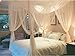 FDS White Bed Canopy Four Corner Mosquito Bug Net Full King Size Insect