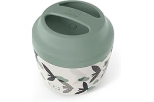monbento - Porta Pranzo Termico MB Element Birds - Contenitore Ermetico che Mantiene gli Alimenti Caldi/Freschi fino a 10 Ore - Per Ufficio/Scuola/Meal Prep - Senza BPA - Motivo Uccelli - Verde