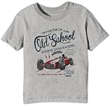 Regular Fit Old Scholl Race Niños Unisexo Niño Niña Camiseta Cuello Redondo Gris Manga Corta Tamaño XL Kids Unisex Boys Girls T-Shirt Grey X-Large Size XL