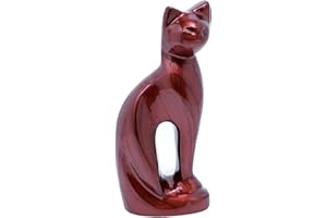 Royal Rapture Urn for Ashes Charming Funeral Memorial Cremation Cat Figurine Pet Love Urns decorative|Alloy|(Brown Cat,9") RCM01-03