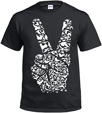 Gil dan Retro Peace Sign Logo Hippy Unisex T-Shirt/Rasta/Hand/Birds/Wings/XS To XXXL/Xmas Gift/Top (L)
