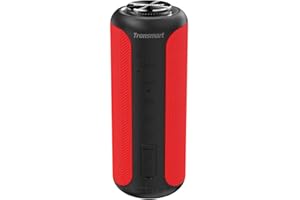 Tronsmart T6 Plus Upgraded Edition Cassa Bluetooth 40W, Altoparlante Waterproof IPX6 con Powerbank, 360° Suono Stereo, 15 Ore di Riproduzione, Effetti Tri-Bass, Speaker con Bluetooth 5.0 e NFC - Rosso