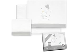 Interbaby - Set di lenzuola per passeggino, 40 x 80 cm, in cotone 100% | lenzuolo per lettino in flanella, caldo | Include lenzuolo con angoli, piano di lavoro e federa per cuscino, ideale per