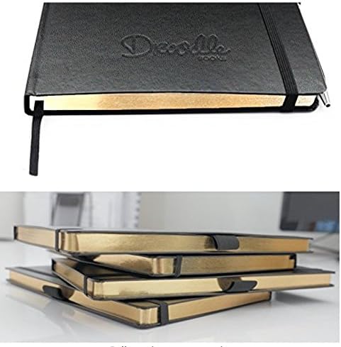 Adult Colouring Book + Notebook - 20 Unique Colouring Designs in the Top Margin - DroodleBooks A5 Journals - Gold