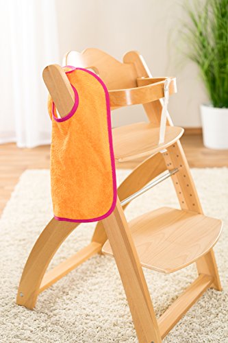 2er Set Riesen Baby-Lätzchen mit Druckknopf / 30×46 cm/ Schadstoffgeprüft nach Öko-Tex Standard 100 / Frottee – 100 % Baumwolle – Pink Orange - 8