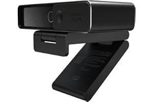 Cisco Webex Desk Camera con vídeo Ultra HD de hasta 4K, micrófonos duales, Rendimiento con Poca luz habilitado para iHDR, Negro Carbono, garantía de Hardware Limitada de 1 año (CD-DSKCAM-C-WW)