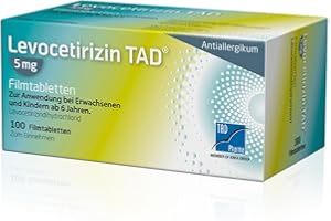 TAD PHARMA MEMBER OF KRKA GROUP Levocetirizin TAD 5 mg: Antihistaminikum zur Behandlung des allergischen Schnupfens und von juckenden Ausschlägen bei Nesselsucht, 100 Filmtabletten