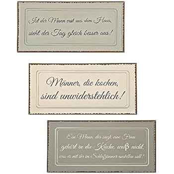 Amazon.de: 3er Set Metall Wandbilder lustige Sprüche ...