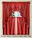 Ellis Curtain Stacey Tailored Tier Pair Curtains, 56" x 24", Red