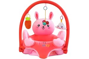 Starnearby Coussin de Canape Bébé sans Rembourrage, Fauteuil Enfant en Peluche Forme Animal, Housse de Siège de Sol pour Apprendre à S'assoire