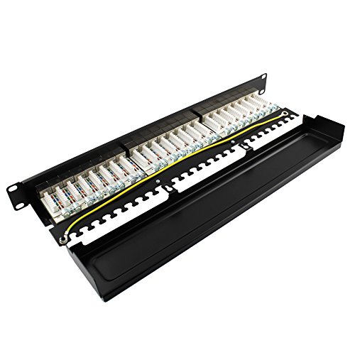 Ligawo ® 1020209 Patchpanel Cat.6 24x RJ45 LSA 48,26cm/ 19Zoll schwarz 1HE - 2