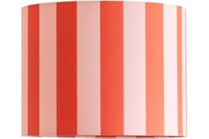 ValueLights | Callie Colour Clash Orange and Pink Stripe Small Fabric Drum Lamp Shade | 260mm Shade Width