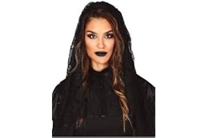 FIESTAS GUIRCA | Mantilla Negra para Adulto Mujer - (Talla Única) - Diadema de Encaje para Halloween, Carnaval y Fiestas de Disfraces - Accesorio de Disfraz para Celebraciones - Negro