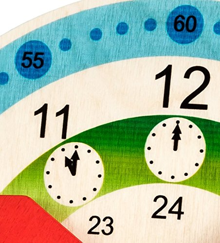 farbenfrohe Kinder-Holz-Lernuhr für Uhr Mädchen Jungen Wand-Uhr bunt ca. 18 x 18 x 2 cm ★ HERGESTELLT in DEUTSCHLAND – kein Asien Import! ★ - 4