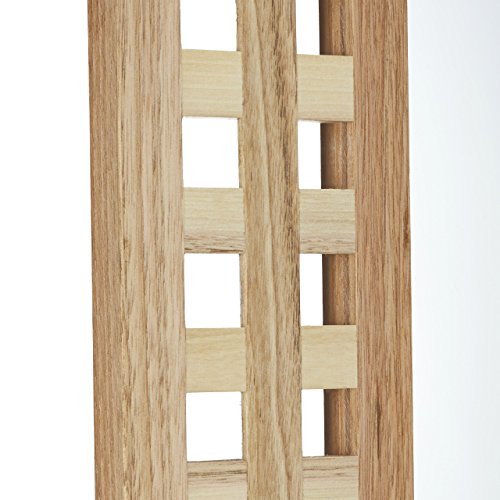 Relaxdays Spiegel Walnuss HBT: 69,4 x 51,0 x 1,8 cm Badspiegel Flurspiegel Wandspiegel Holz mit dekorativem Gitterrahmen, natur - 6