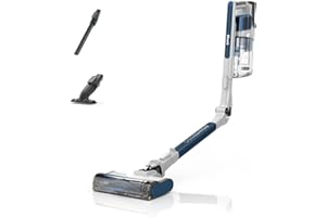 ‎SHARK Shark PowerPro Akku-Staubsauger freistehend, bis 50 Min. Laufzeit, kabellos, beutellos, für Tierhaare, Allergiker, Teppich und Hartböden, mit LED-Licht und Knickgelenk-Rohr, Navyblau, IZ380EU