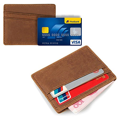 Preisvergleich Produktbild ROOTCOIN / Echt Rind Leder / Kreditkartenetui / Portemonnaie / Kreditkartenhalter / Geldbörse / Reiseportemonnaie / Reisegeldbörse / Reisebörse / Reise / SLIM / DÜNN