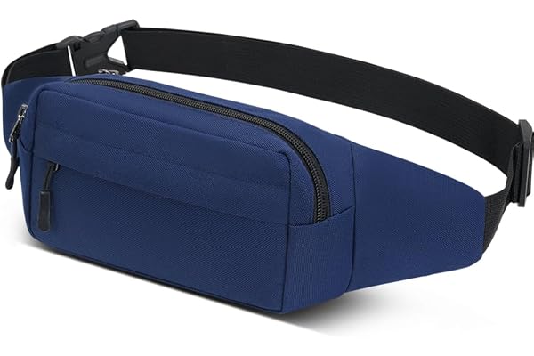 Bumbags midja midjeväska för män kvinnor mode magväska med justerbart bä för sport löpning vandring resor cykling promenader hund pojkar damer, Svart, En storlek passar alla, Mode
