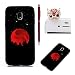 Produktbild Für Samsung Galaxy J7 2017,Hülle für Samsung Galaxy J730 2017 Gummi Gel TPU Silikon Schwarz Abdeckung Schutzhülle Soft Slim Silicone Case Cover,SKYXD Ultra Dünne Etui Kreatives Roter Mond Muster Design Weiche Flexible Schale Anti-stoß Anti-Kratz Tasche für Samsung Galaxy J7 2017/J730 2017