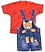 Kuchipoo Baby Boys Dungaree Set (KUC-DUN-122, Blue & Red, 0-6 Months) RS.599.00