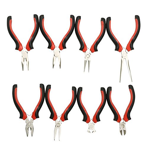 Yahee 8tlg Feinmechaniker Mini Zangen Set Schmuck Zangen Modellbau mit Werkzeugtasche - 6