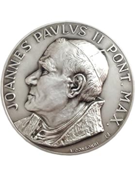 Medaillon des Heiligen Papst Johannes Paul II und Petersplatz