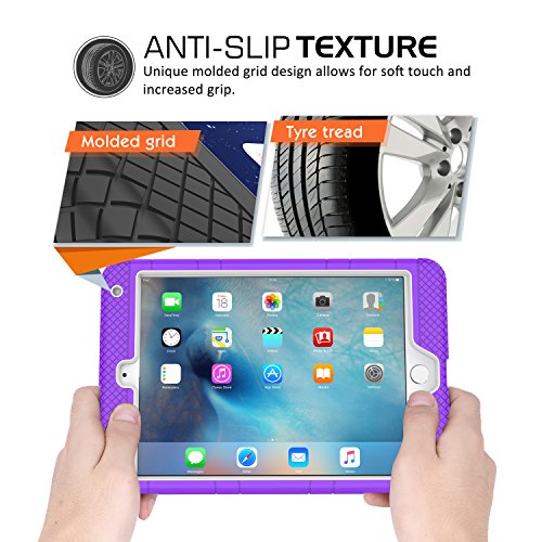 MoKo Hülle für iPad Mini 4 – Silikon + Weiss Hart Polycarbonat Protector mit faltbarem Kickstand Schutzhülle Case mit Standfunktion für Apple iPad Mini 4 7.9 Zoll IOS 2015 Genaration Tablet, Violett - 3