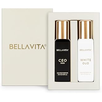 BELLAVITA CEO MAN and WHITE OUD Unisex | Long Lasting Perfume for Man & Woman | Eau De Parfum pack of 2x20ml each | Tonka, Agarwood & Orange | Woody,