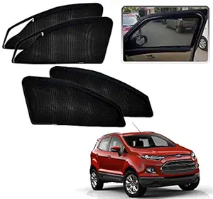Kozdiko Zipper Magnetic Car Sunshades Curtain Set of 4 Pcs Black Color for Ford Ecosport