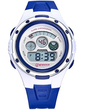 Kind] Digitaluhren,Wasserdicht Leuchtend Schöne] Sport uhren Rubber Pin buckle armband-B
