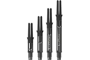 LSTYLE Dart Shafts: L-Shaft Carbon Silent - Spinning Dart Stems - Champagne Rings Included