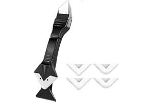 ZUKENT 3 in 1 Silicone Remover Tool Grout Scraper Set Sealant Finishing Tool Sealant Applicator Tool Caulking Tool Kit with Stainless Steelhead for Bathrooms, Kitchens, Floors, Caulking - 6Pcs