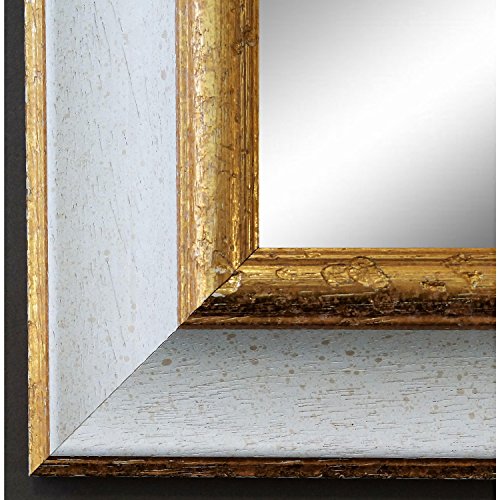 Spiegel Wandspiegel Badspiegel - Acta Weiss Gold 6,7 - handgefertigt - 200 Größen zur Auswahl - Antik, Barock - 60 x 130 cm AM AM