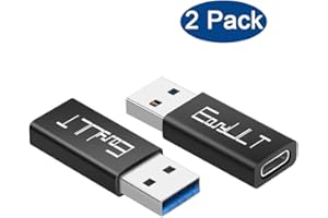 EasyULT USB C Adapter auf USB 3.0[2 Stück],Typ C (weiblich) auf USB A 3.0 (männlich) Max 10Gbps Konverter Adapter für Galaxy Huawei MacBook Oneplus(Schwarz)