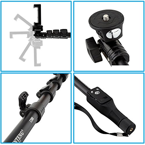 Yunteng YT-1288 â€“ Selfie-stick con telecomando bluetooth per smartphone â€“ nero