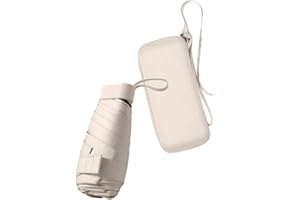 Ruspela Składany parasol podróżny, mały kompaktowy parasol na słońce i deszcz, wiatroszczelny parasol UV z etui na zamek błyskawiczny dla kobiet dziewcząt