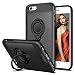 Produktbild iPhone 6S Plus Hülle, Coolden® Premium [Kickstand] Handyhülle mit KFZ Handy Halter Finger 360 Grad View Ständer Soft Silikon + 3D Glitzer Hardcase + Metallplatte Outdoor Stoßfest Schutzhülle für iPhone 6 Plus/6S Plus (Schwarz)