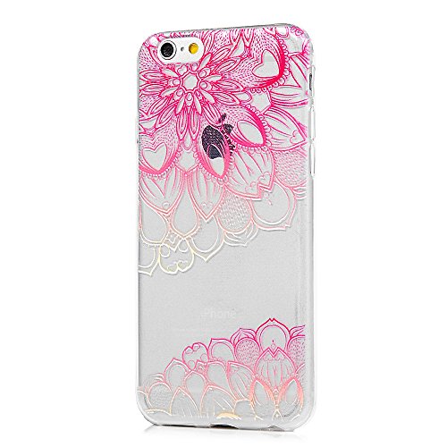 Badalink Case für iPhone 6/iPhone 6S(4,7 Zoll) TPU Handytasche Flexibel Glatt Weiche Gemalt Relief Schutzhülle Bumper Case Handycover Handyhülle Rose Blumen - 3