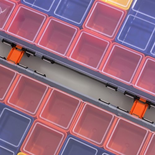 Prosperplast Sortimentskästen Kleinteilmagzine 42 Boxen herausnehmbar Turbo, 1 Stück (bestehend aus zwei Hälften), NOR DUO NORP16DUO - 5