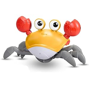 Toy Imagine Crawling Crab Baby Toy – Smart Sensor Musical Tummy Time with Led Lights | USB Rechargeable Crawling Toy for Babies & Toddlers 6-12 Months | Interactive Movement Fun | Color May Vary
