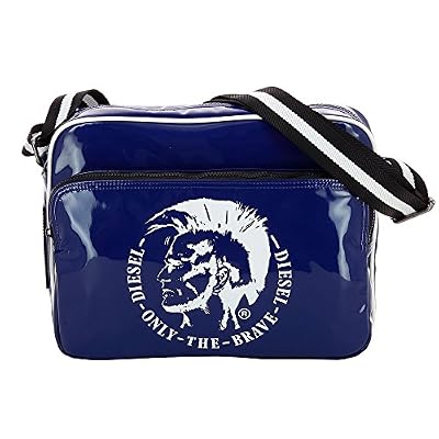 Diesel Besace à bandoulière en vinyle bleu indigo