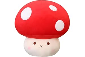 FAVOSTA Kawaii Plush Peluche Fungo Regalo di Natale- Rosso Mushroom Peluche Cuscino decorativo, 23 cm