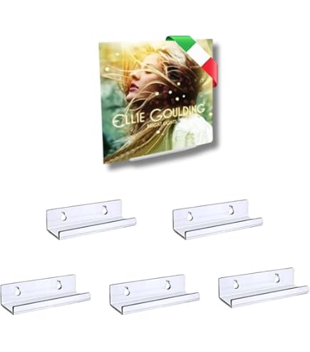 Navaris Espositore Per Vinili Da Parete O Da Appoggio - Mensola In Legno Di Pino Per 8 LP - Design "Now Playing" - 20x15x9 Cm - 2