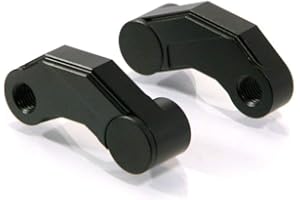 ALCHEMY PARTS Czarne przedłużacze lusterek motocyklowych do motocykli - prawa strona to odwrócona nić